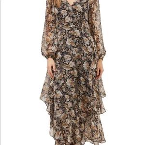 ASTR The Label Raleigh floral ruffle Midi dress